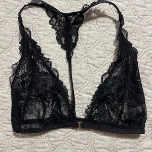 FREE PEOPLE- black lace bralette